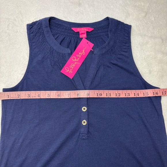 Lilly Pulitzer‎ Navy blue sleeveless Essie Cotton top size XS - Picture 9 of 15